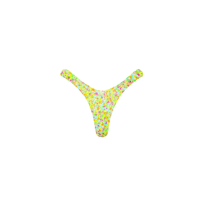 Retro Y Thong Bikini Bottom - Wild Flower Bikini with tie-back, Adjustable, Sexy, Comfortable