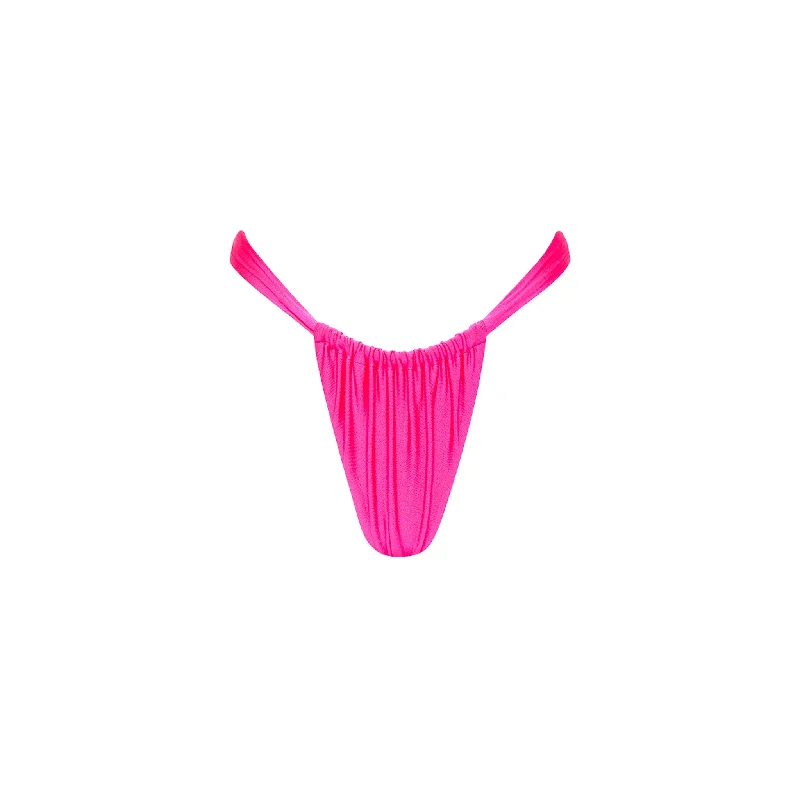 Ruched Thong Bikini Bottom - Posh Pink Bikini set, Matching top and bottom, Trendy, Comfortable