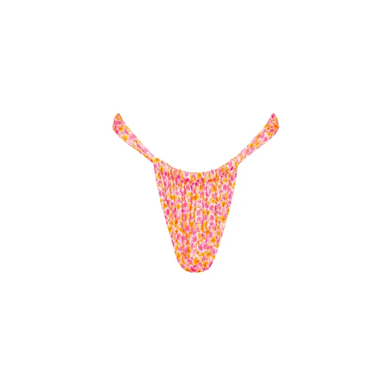 Ruched Thong Bikini Bottom - Sherbet Shimmer Low-rise thong bikini, Sexy, Comfortable, Trendy Ruched Thong Bikini Bottom - Sherbet Shimmer Low-rise thong bikini, Sexy, Comfortable, Trendy