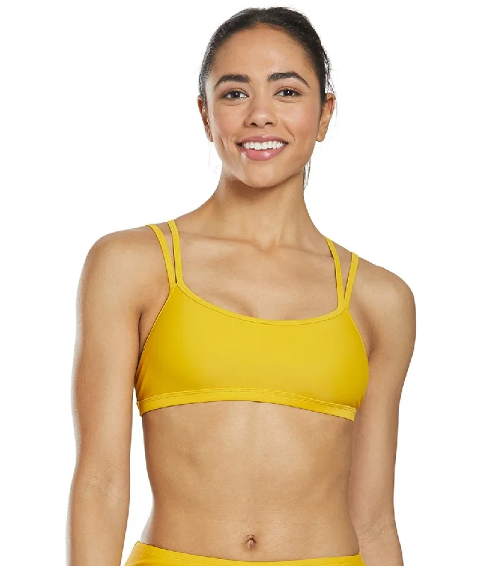 Sporti Active Double Cross Workout Bikini Top Mustard Padded bikini top, Comfortable, Supportive, Trendy