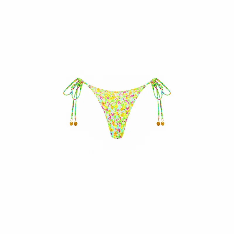 Thong Tie Side Bikini Bottom - Wild Flower Bikini with spaghetti straps, Sexy, Chic, Comfortable